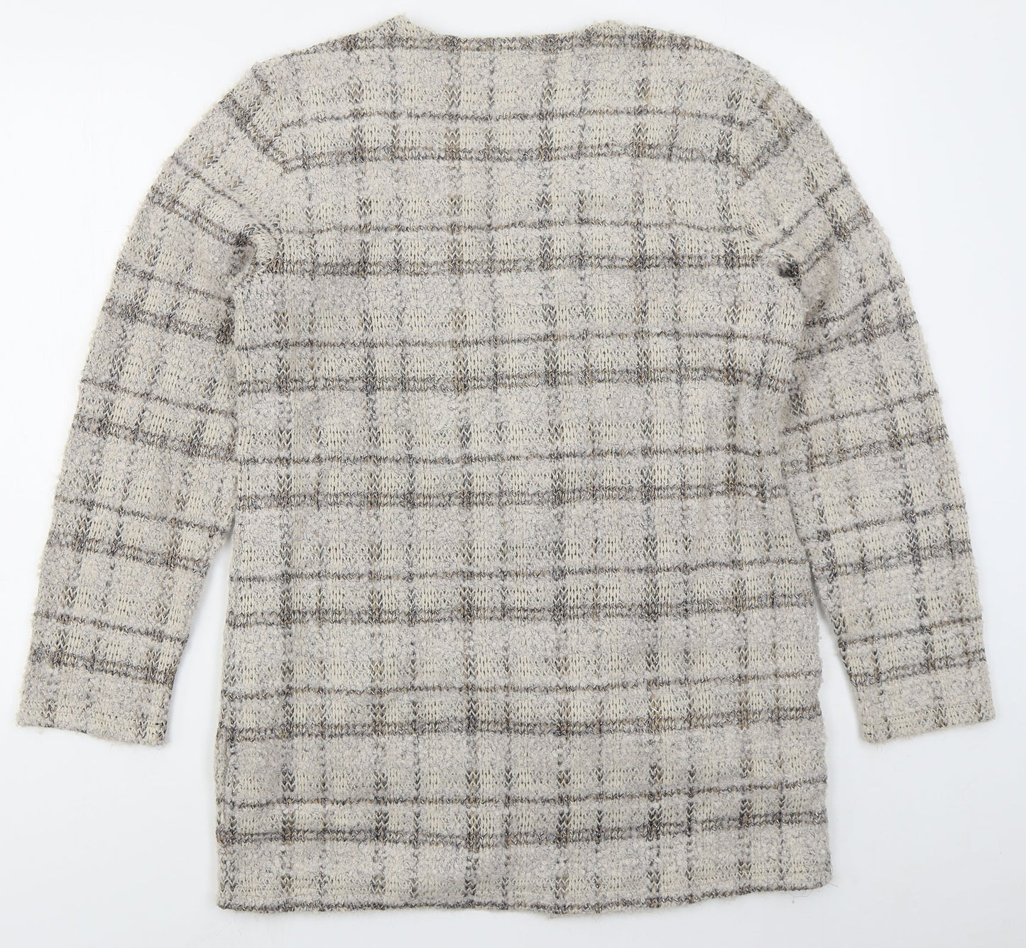 Womens UK Size 14 Yest Beige Cardigan Jumper