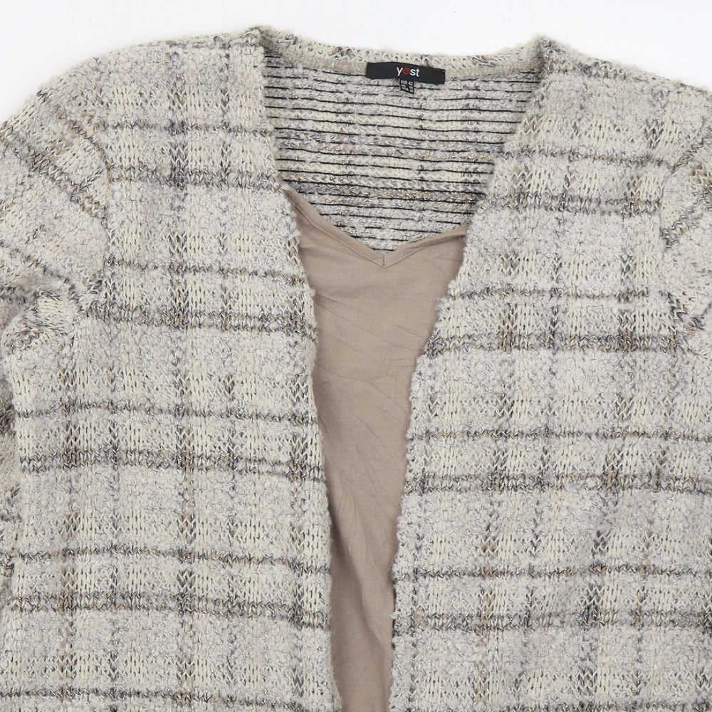 Womens UK Size 14 Yest Beige Cardigan Jumper