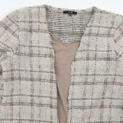 Womens UK Size 14 Yest Beige Cardigan Jumper