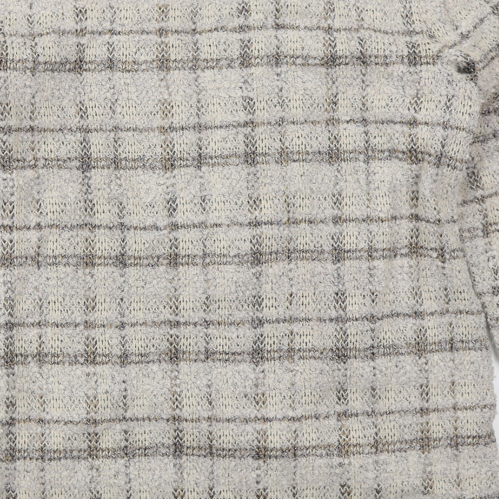 Womens UK Size 14 Yest Beige Cardigan Jumper