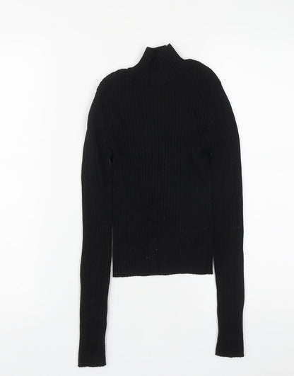 Stradivarius Womens Black High Neck  Viscose Pullover Jumper Size S