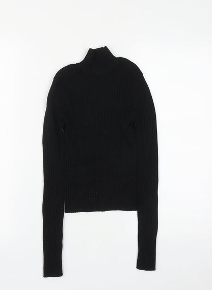 Stradivarius Womens Black High Neck  Viscose Pullover Jumper Size S