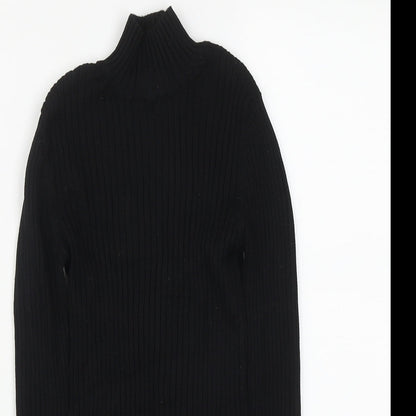 Stradivarius Womens Black High Neck  Viscose Pullover Jumper Size S
