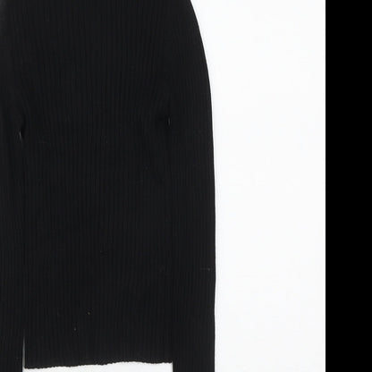Stradivarius Womens Black High Neck  Viscose Pullover Jumper Size S