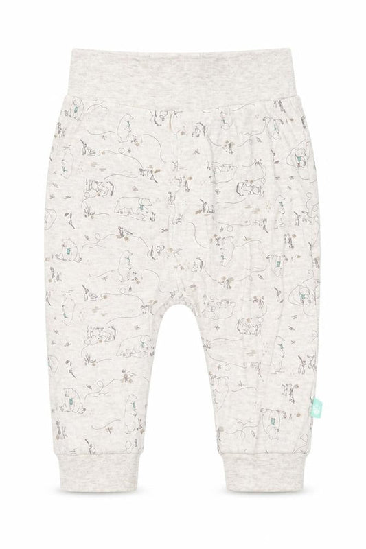 Jainco Baby Beige Geometric Cotton Jogger Trousers Size 12-18 Months