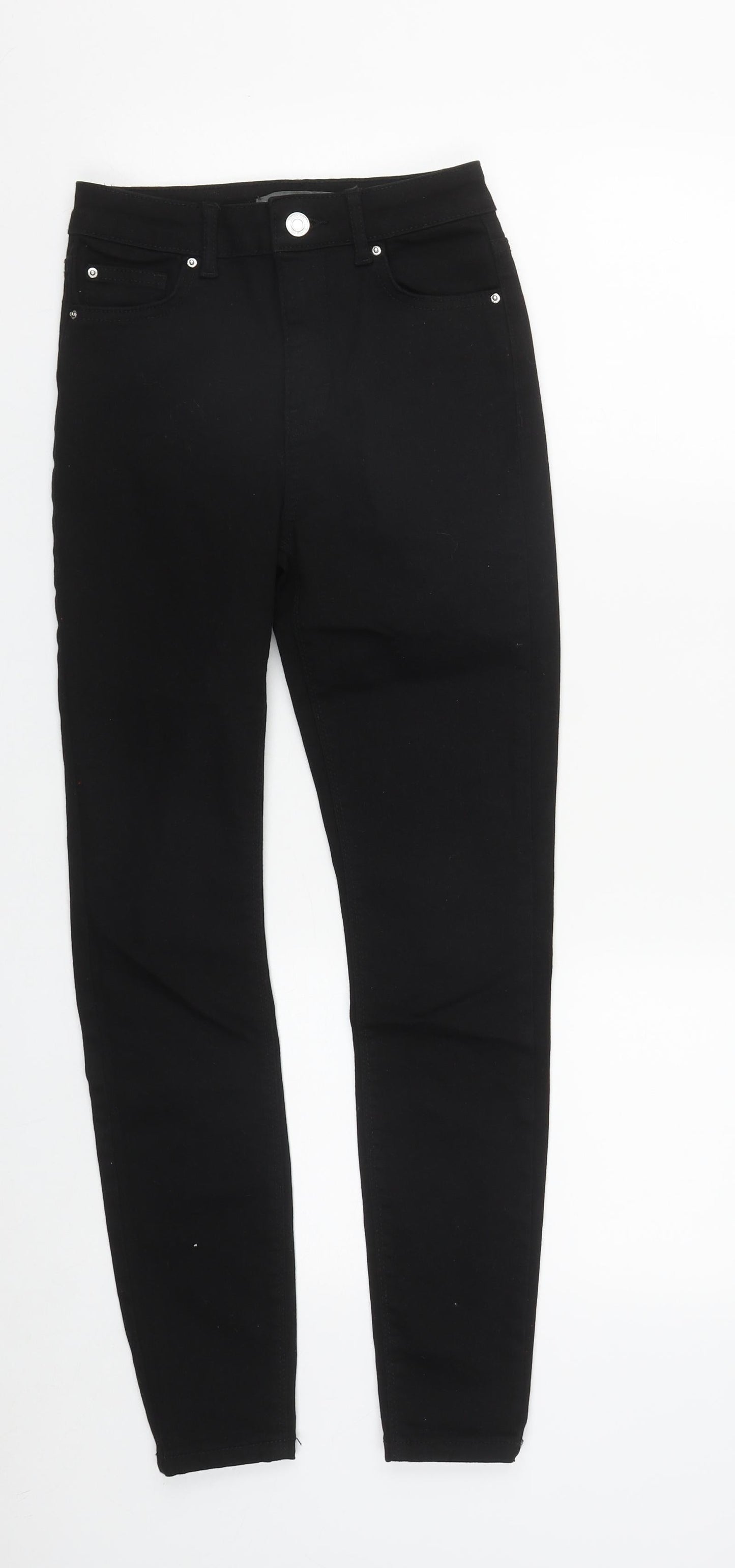 Denim & Co. Womens Black  Cotton Straight Jeans Size 8 L27 in Regular Zip