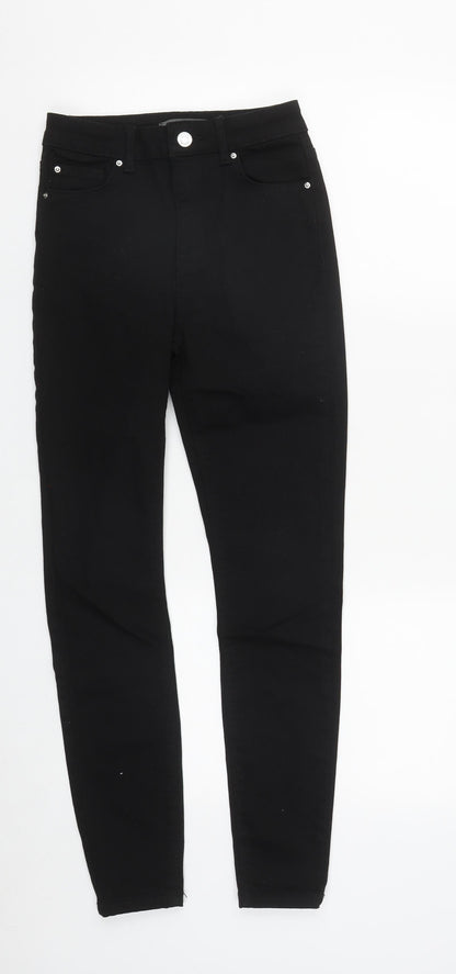 Denim & Co. Womens Black  Cotton Straight Jeans Size 8 L27 in Regular Zip