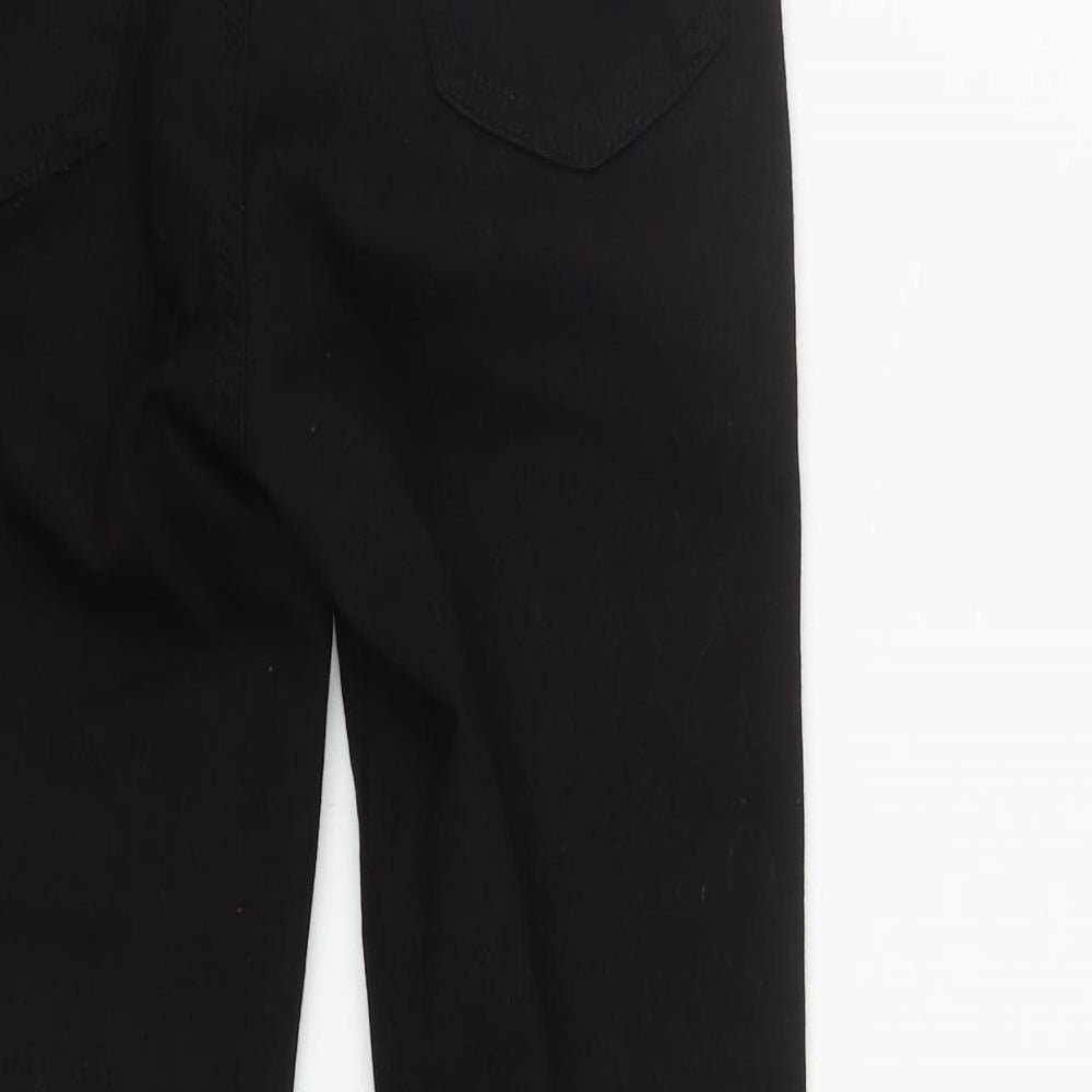 Denim & Co. Womens Black  Cotton Straight Jeans Size 8 L27 in Regular Zip