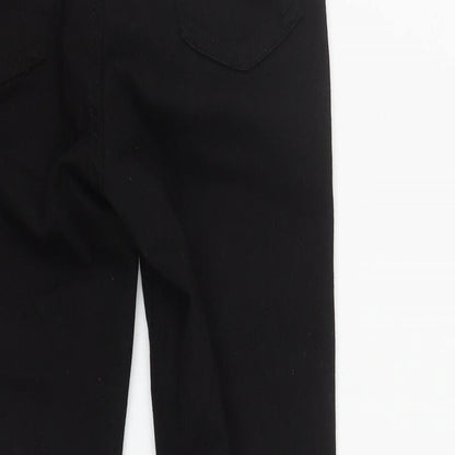 Denim & Co. Womens Black  Cotton Straight Jeans Size 8 L27 in Regular Zip