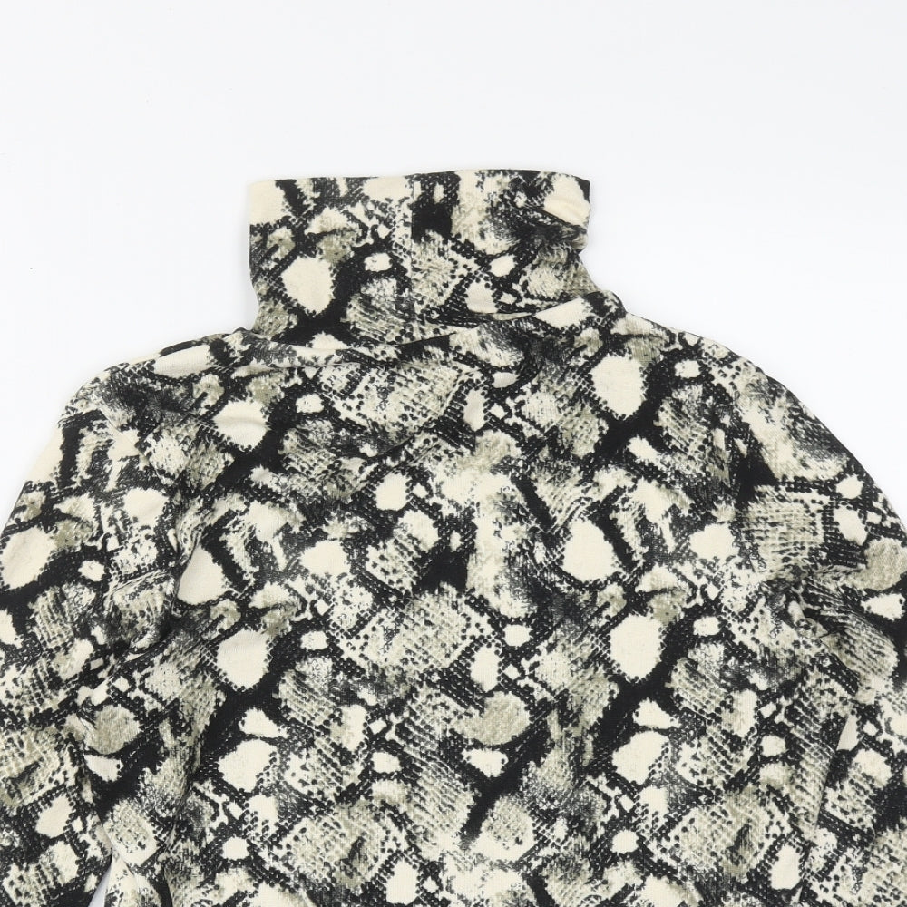 Primark Womens Multicoloured High Neck Geometric Polyester Pullover Jumper Size M