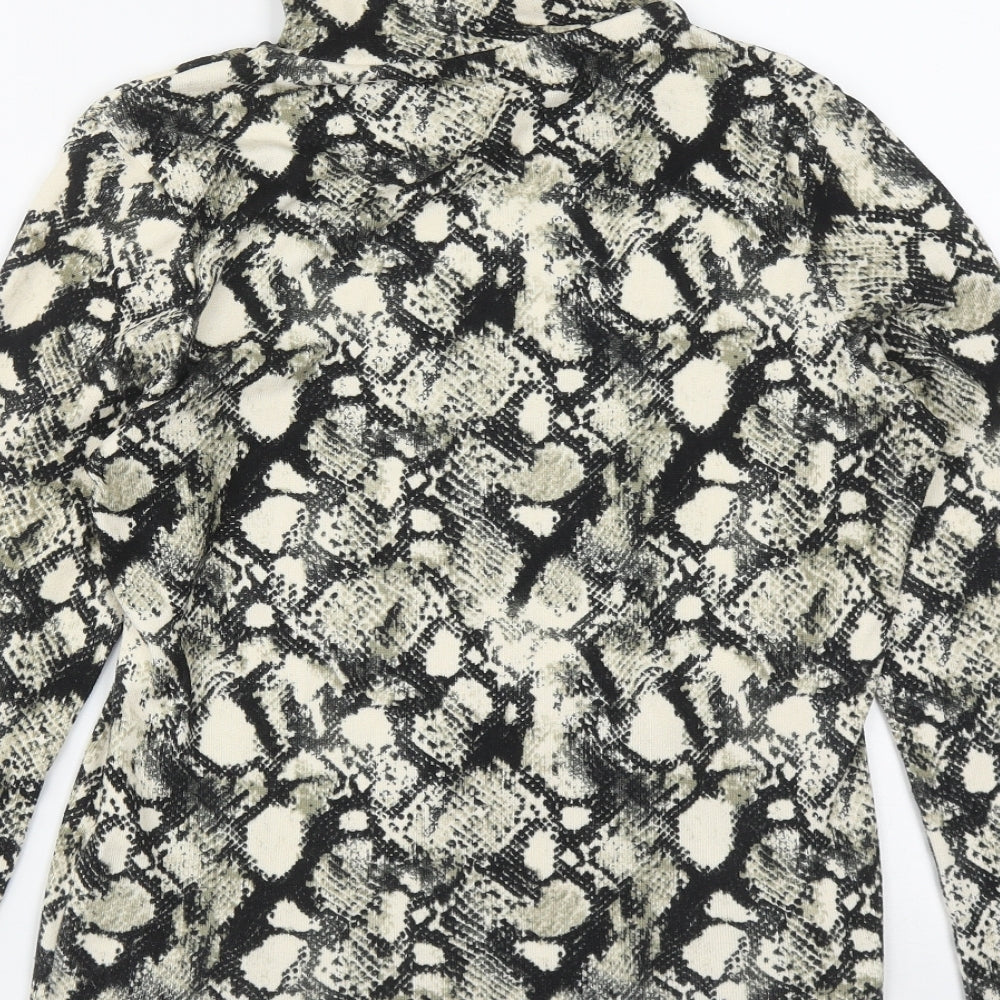 Primark Womens Multicoloured High Neck Geometric Polyester Pullover Jumper Size M