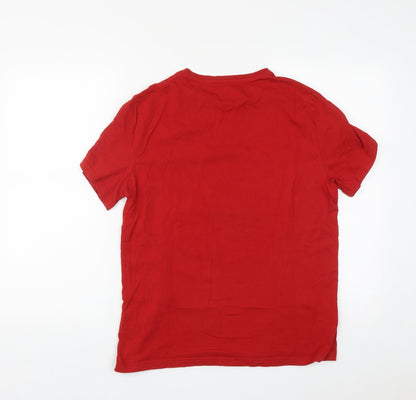 George Mens Red  Cotton  T-Shirt Size M Round Neck