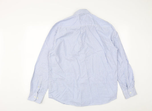 Mens UK Size L Dunnes Blue  Button-Up Long Sleeve Casual Shirt