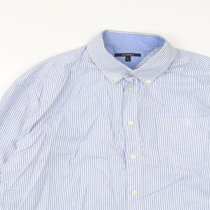 Mens UK Size L Dunnes Blue  Button-Up Long Sleeve Casual Shirt