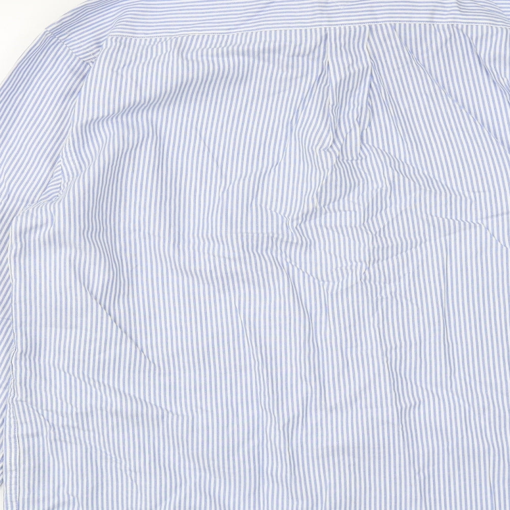 Mens UK Size L Dunnes Blue  Button-Up Long Sleeve Casual Shirt
