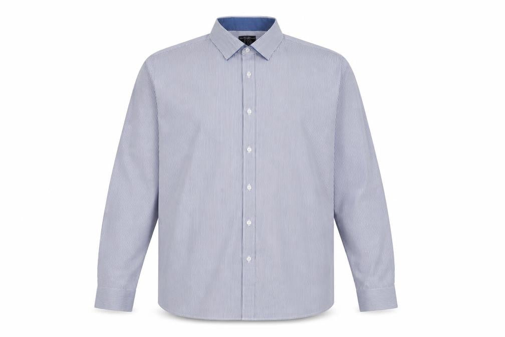 Mens UK Size 17 Taylor & Wright Blue  Button-Up Long Sleeve Casual Shirt