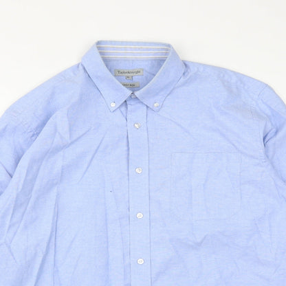 Taylor & Wright Mens Blue  Cotton  Button-Up Size 16.5 Collared Button