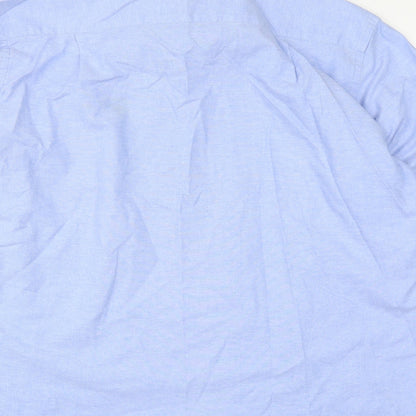 Taylor & Wright Mens Blue  Cotton  Button-Up Size 16.5 Collared Button