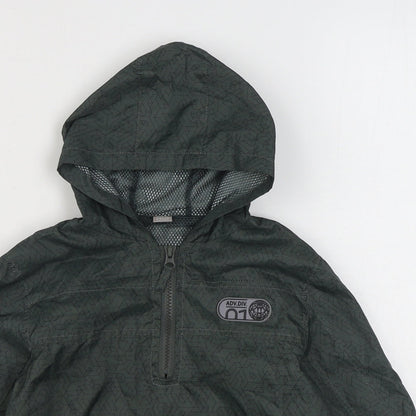 TU Boys Green Geometric  Rain Coat Coat Size 3 Years  Zip