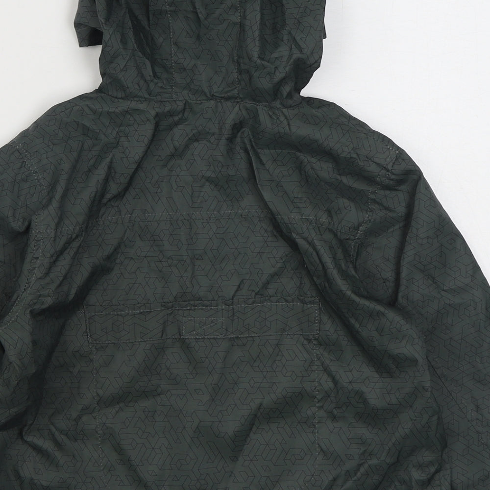 TU Boys Green Geometric  Rain Coat Coat Size 3 Years  Zip