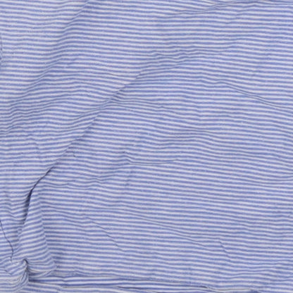 Dunnes Stores Baby Blue Striped 100% Cotton Basic T-Shirt Size 9-12 Months Round Neck Pullover