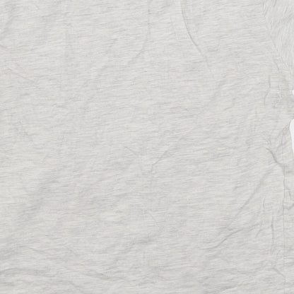 Pep&Co Girls Grey  Cotton Basic T-Shirt Size 7-8 Years Round Neck Pullover