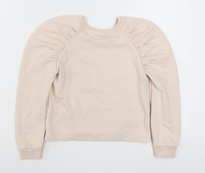 Matalan Girls Beige  Cotton Pullover Sweatshirt Size 9 Years  Pullover