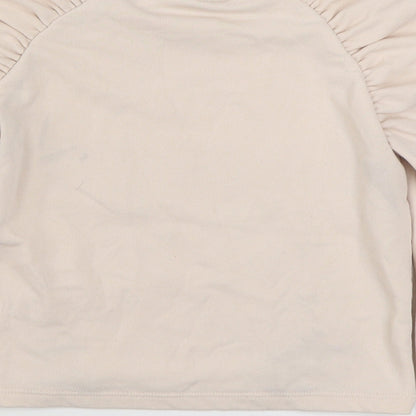 Matalan Girls Beige  Cotton Pullover Sweatshirt Size 9 Years  Pullover