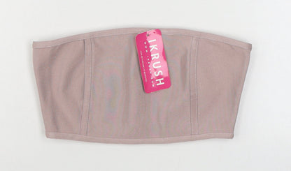 Ikrush Womens Pink  Polyester Cropped Tank Size S Off the Shoulder