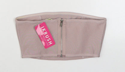 Ikrush Womens Pink  Polyester Cropped Tank Size S Off the Shoulder