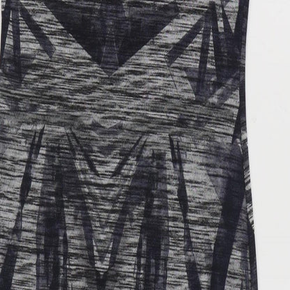 Blue Vanilla Womens Grey Geometric Polyester Bodycon  Size S  Boat Neck Pullover