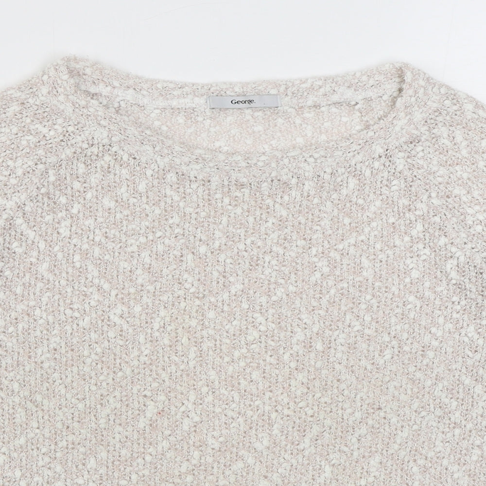 George Womens Pink Round Neck  Polyester Pullover Jumper Size 12