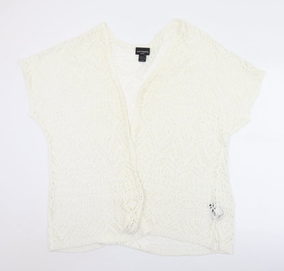 Antthony Womens White Collared  Acrylic Cardigan Jumper Size XL   - XL/2XL
