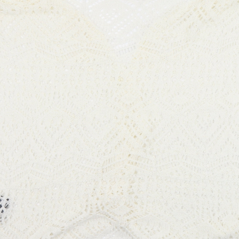 Antthony Womens White Collared  Acrylic Cardigan Jumper Size XL   - XL/2XL