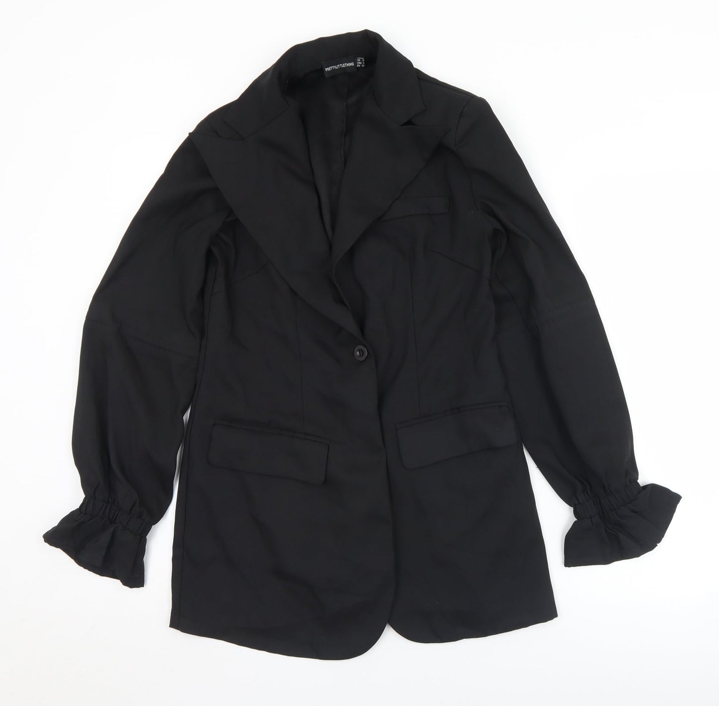 Womens UK Size 8 PRETTYLITTLETHING Black Jacket