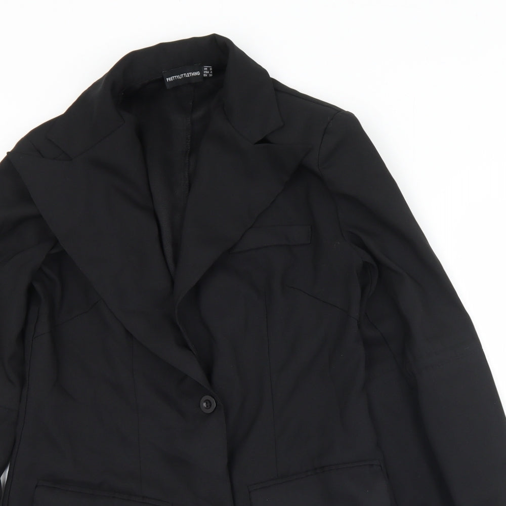 Womens UK Size 8 PRETTYLITTLETHING Black Jacket