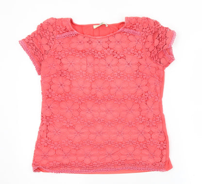 Womens UK Size S Oasis Pink Basic T-Shirt