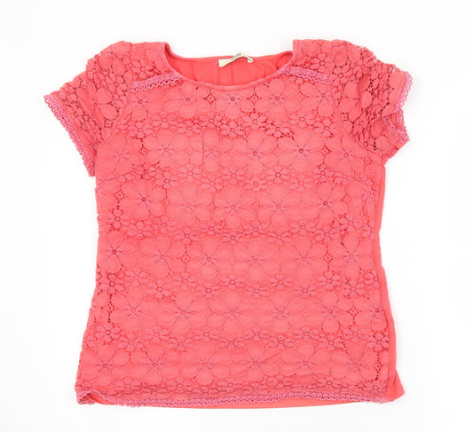 Womens UK Size S Oasis Pink Basic T-Shirt