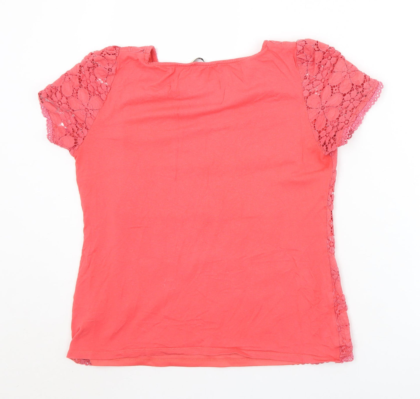 Womens UK Size S Oasis Pink Basic T-Shirt