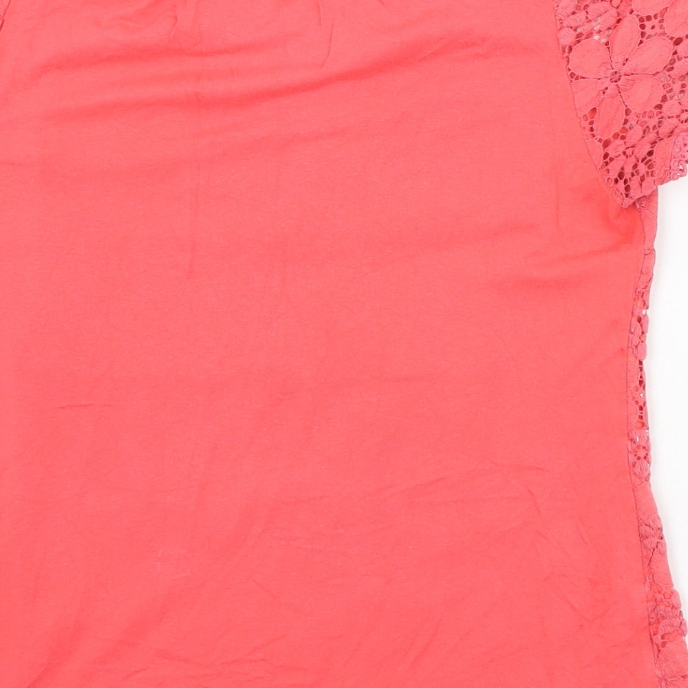Womens UK Size S Oasis Pink Basic T-Shirt