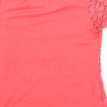 Womens UK Size S Oasis Pink Basic T-Shirt