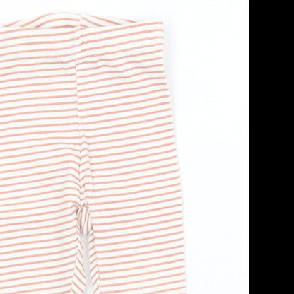 Primark Girls Brown Striped Cotton Capri Leggings Size 9 Months