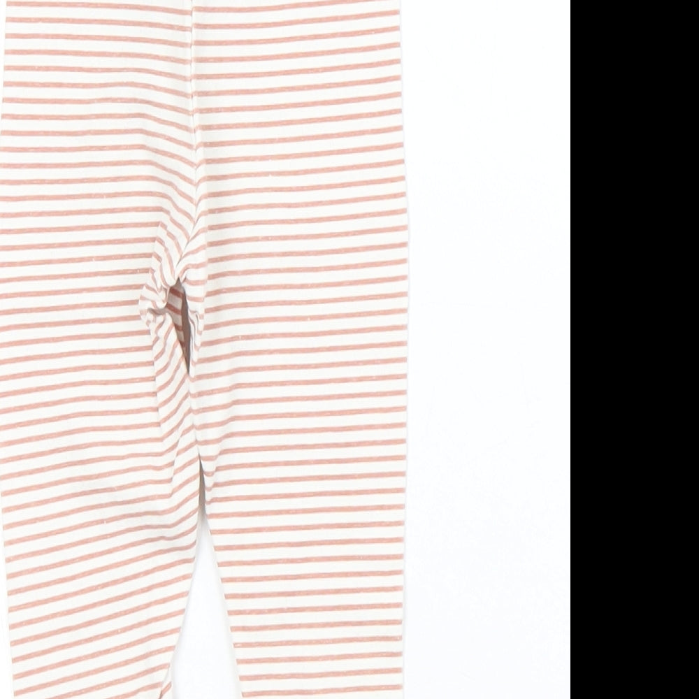 Primark Girls Brown Striped Cotton Capri Leggings Size 9 Months