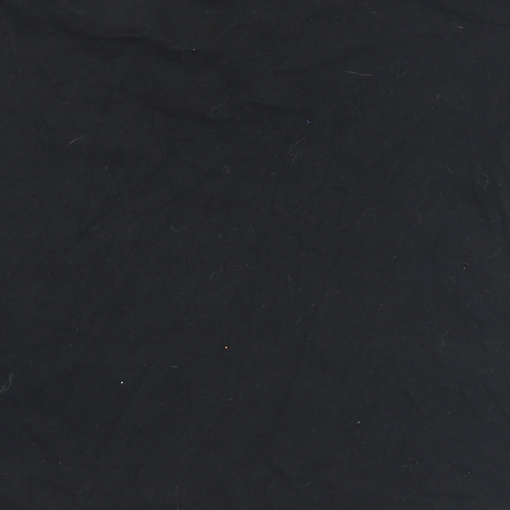 Boohoo Womens Black  Cotton Basic T-Shirt Size S Crew Neck - Rose