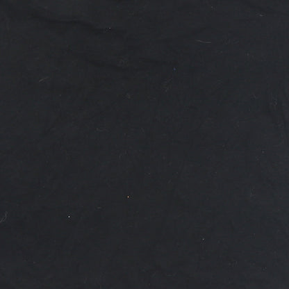 Boohoo Womens Black  Cotton Basic T-Shirt Size S Crew Neck - Rose