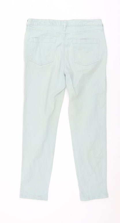 F&F Womens Green  Polyester Tapered Jeans Size 10 L26 in Regular Zip