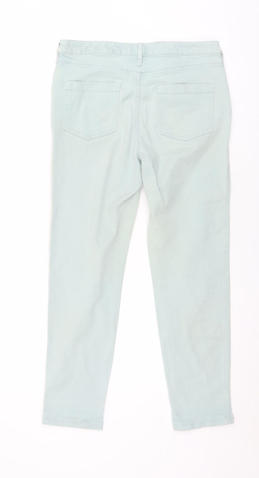 F&F Womens Green  Polyester Tapered Jeans Size 10 L26 in Regular Zip