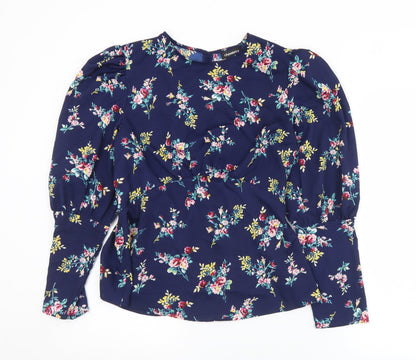 Chemestry Womens Multicoloured Floral Polyester Tunic Blouse Size 12 Round Neck