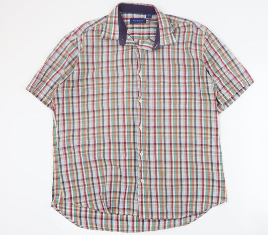 Mens UK Size L Peter England Multicoloured  Button-Up Short Sleeve Casual Shirt