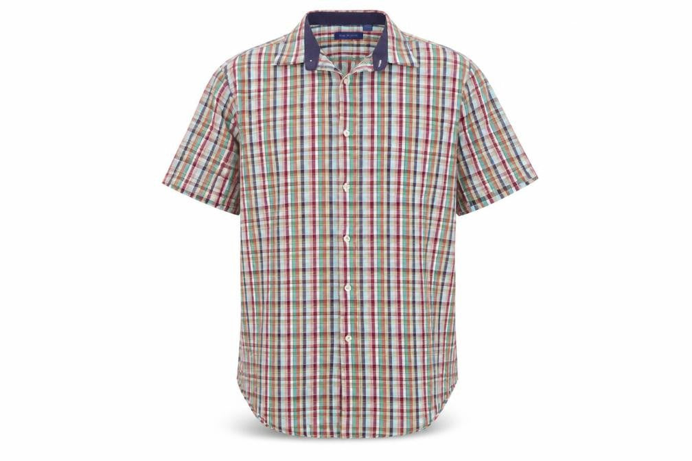 Mens UK Size L Peter England Multicoloured  Button-Up Short Sleeve Casual Shirt